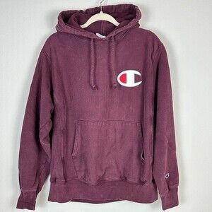 Champion Reverse Weave Burgundy Hoodie M